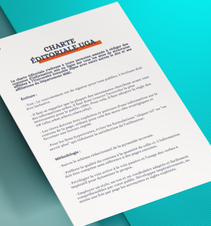 Rédaction d’une déclinaison de charte éditoriale